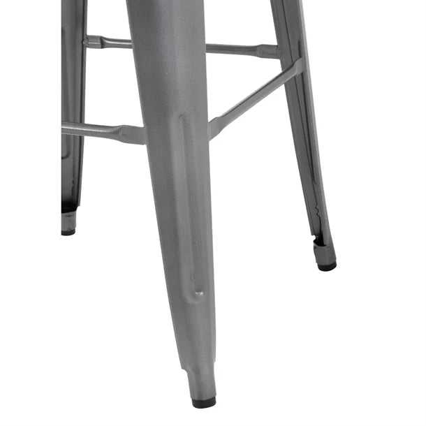 Bolero GM639 - Four Bistro High Stools with Wooden Seat Pads