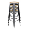 Bolero GM639 - Four Bistro High Stools with Wooden Seat Pads