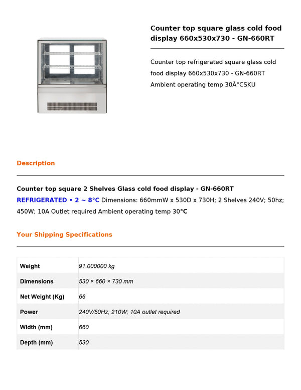 Bonvue GN-660RT - Cold Food Display