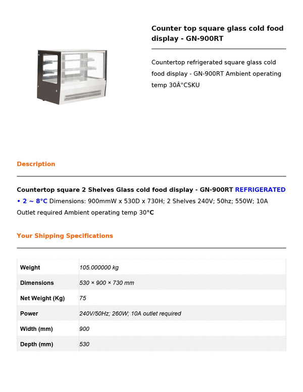 Bonvue GN-900RT - Cold Food Display