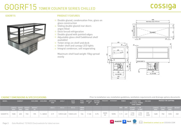 Cossiga GOGRF15 - Cold Food Display