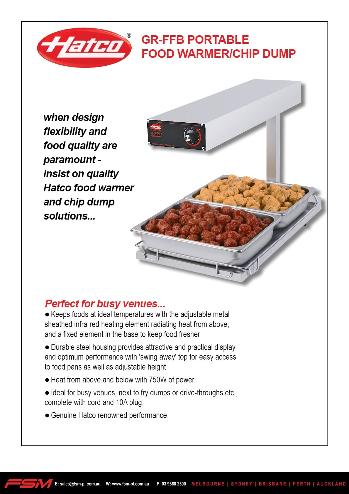 Hatco Glo-Ray GR-FFB - Food Warmer/Chip Dump