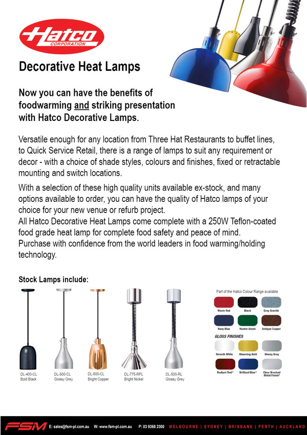 Hatco DL-775-RPL-BN/BK - Decorative Heat Lamp