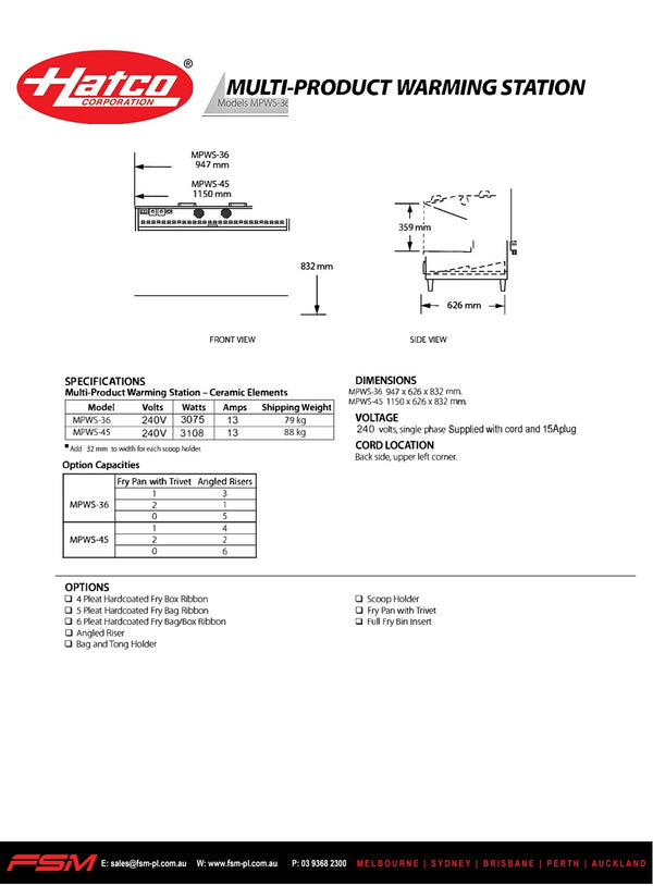 Hatco Glo-Ray MPWS-36 - Multi-Product Warming Station