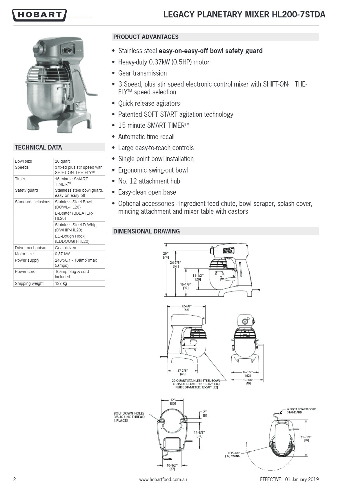 Hobart Legacy HL200 - Planetary Mixer