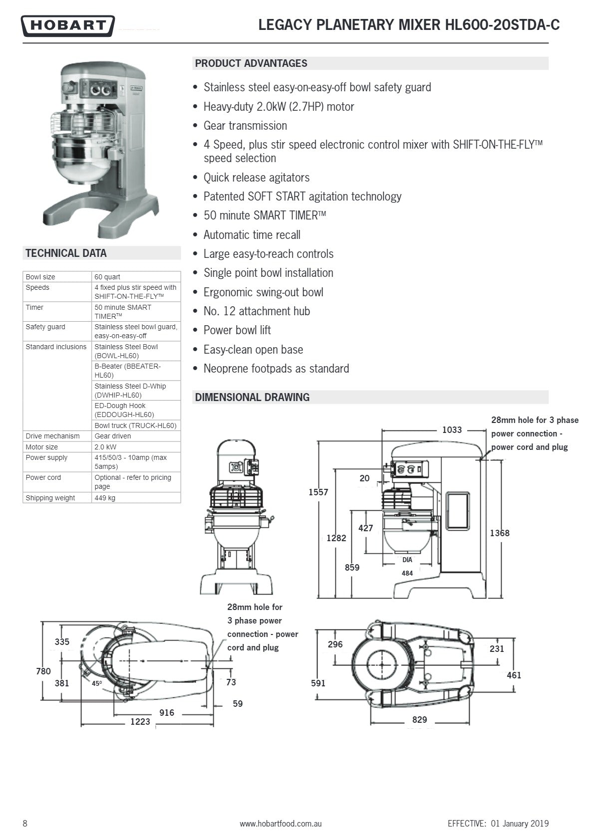 Hobart Legacy HL600 - Planetary Mixer
