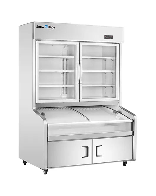 Snow Village HY-1800FKT - Double Door With 3 Temperature Display Cabinet