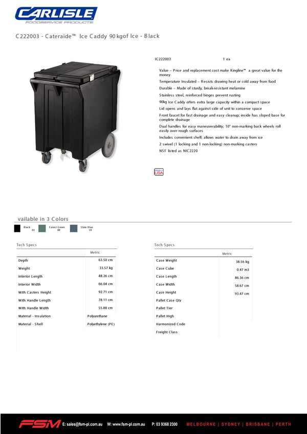 Carlisle Cateraide IC222003 - Ice Caddy
