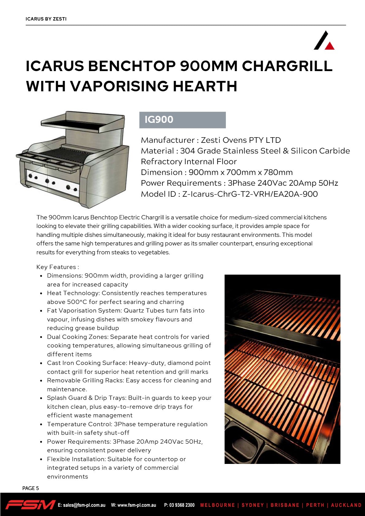 Icarus IG900 - Electric Char Grill