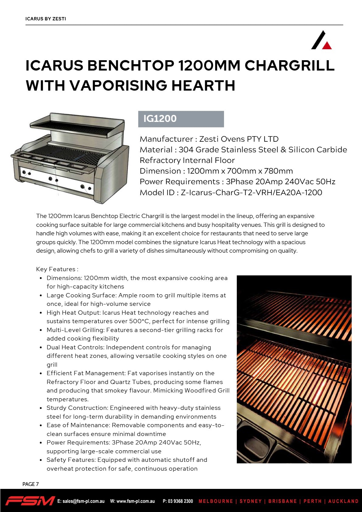 Icarus IG1200 - Electric Char Grill