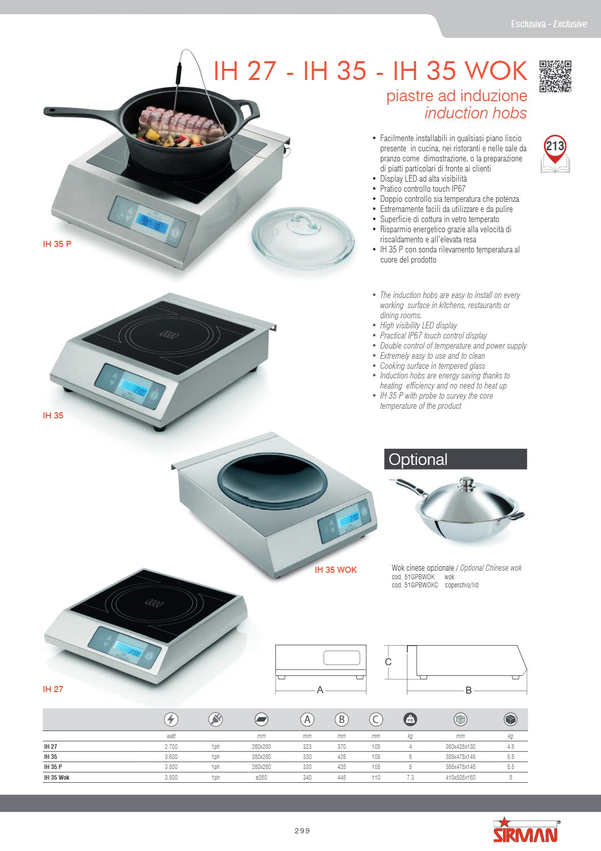 Sirman S51GPBT3552 IH35 - Induction Hob
