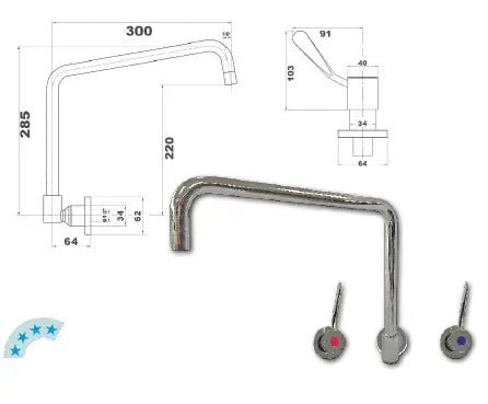 Jetstream JET3300WCB - Wall Mount With 300mm Spout
