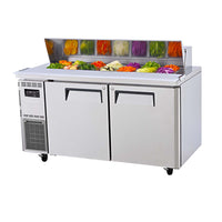 Turbo Air KHR15-2-N - 1500mm Double Solid Door Prep Fridge with Canopy