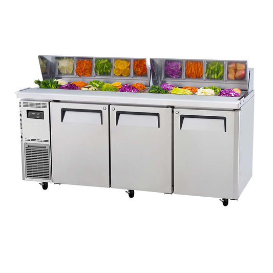 Turbo Air KHR18-3-N - 1800mm Triple Solid Door Prep Fridge with Canopy