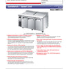 Turbo Air KHR18-3-N - 1800mm Triple Solid Door Prep Fridge with Canopy