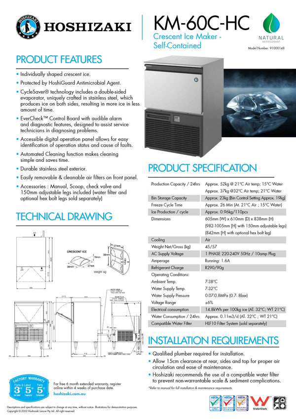 Hoshizaki KM-60C-HC – Crescent Ice Machine