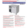 Turbo Air KUF9-1-N - 900mm Single Solid Door Freezer