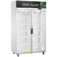 Snow Village LC-1000FS - Double Glass Door Upright Fridge