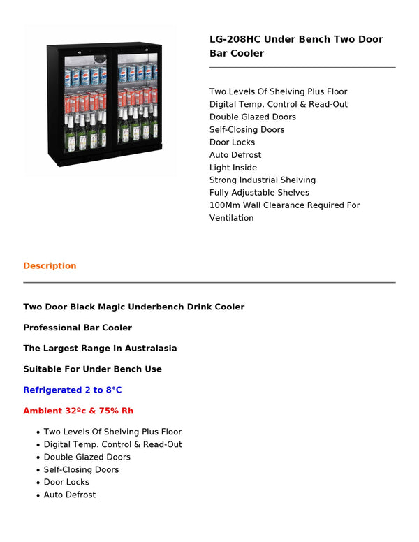 Thermaster LG-208HC - Under Bench Fridge