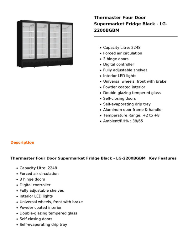 Thermaster LG-2200BGBM - Supermarket Fridge
