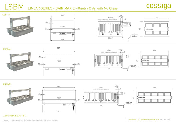 Cossiga Linear Series LSBM4 - Bain Marie