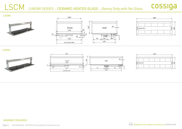 Cossiga Linear Series LSCM5 - Ceramic Hotplate