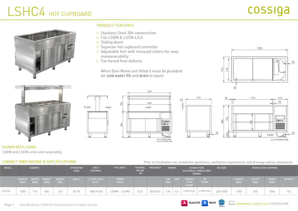 Cossiga Linear Series LSHC4 - Hot Cupboard