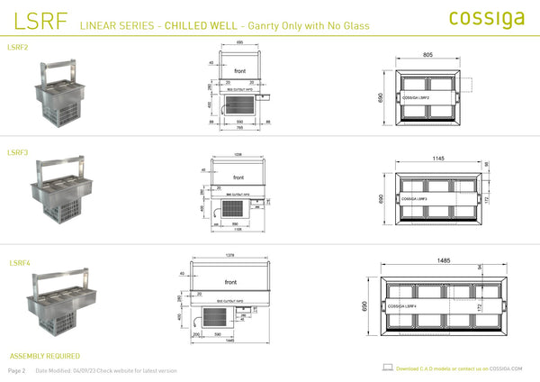 Cossiga Linear Series LSRF3 - Drop-In Chilled Well