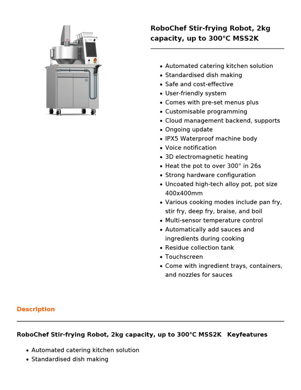Robochef MSS2K - Cooking Robot