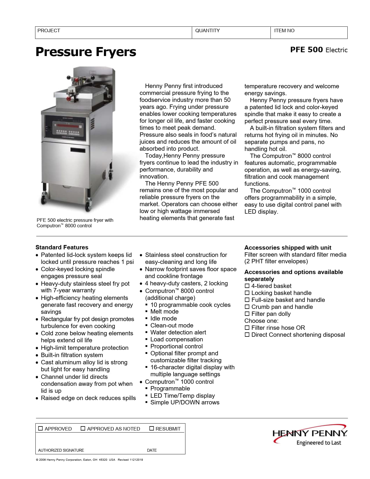 Henny Penny PFE 500 - Pressure Fryer