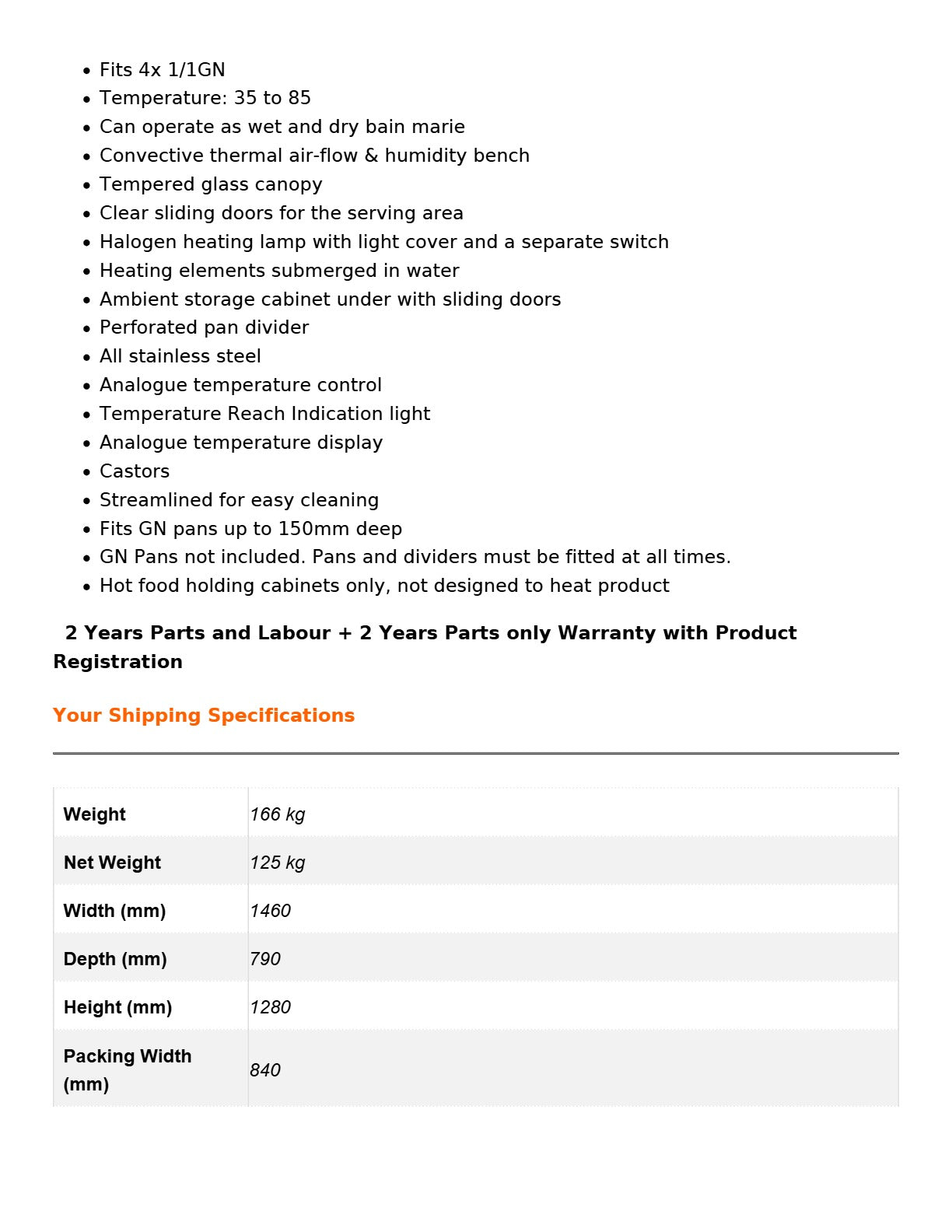 Thermaster PG150FE-XG - Wet & Dry Bain Marie Display