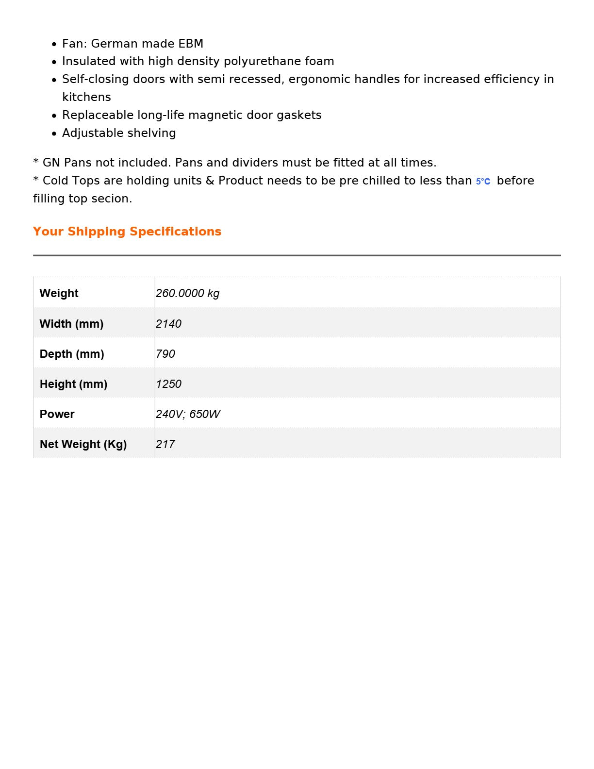 Thermaster PG210FA-YG - Cold Salad & Noodle Bar