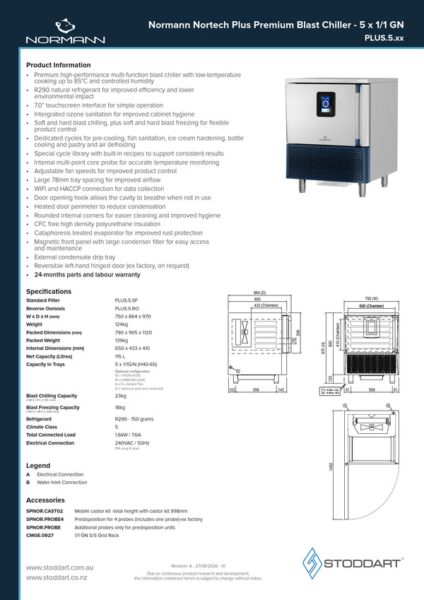 Normann PLUS.5.SF - Free Standing Blast Chiller