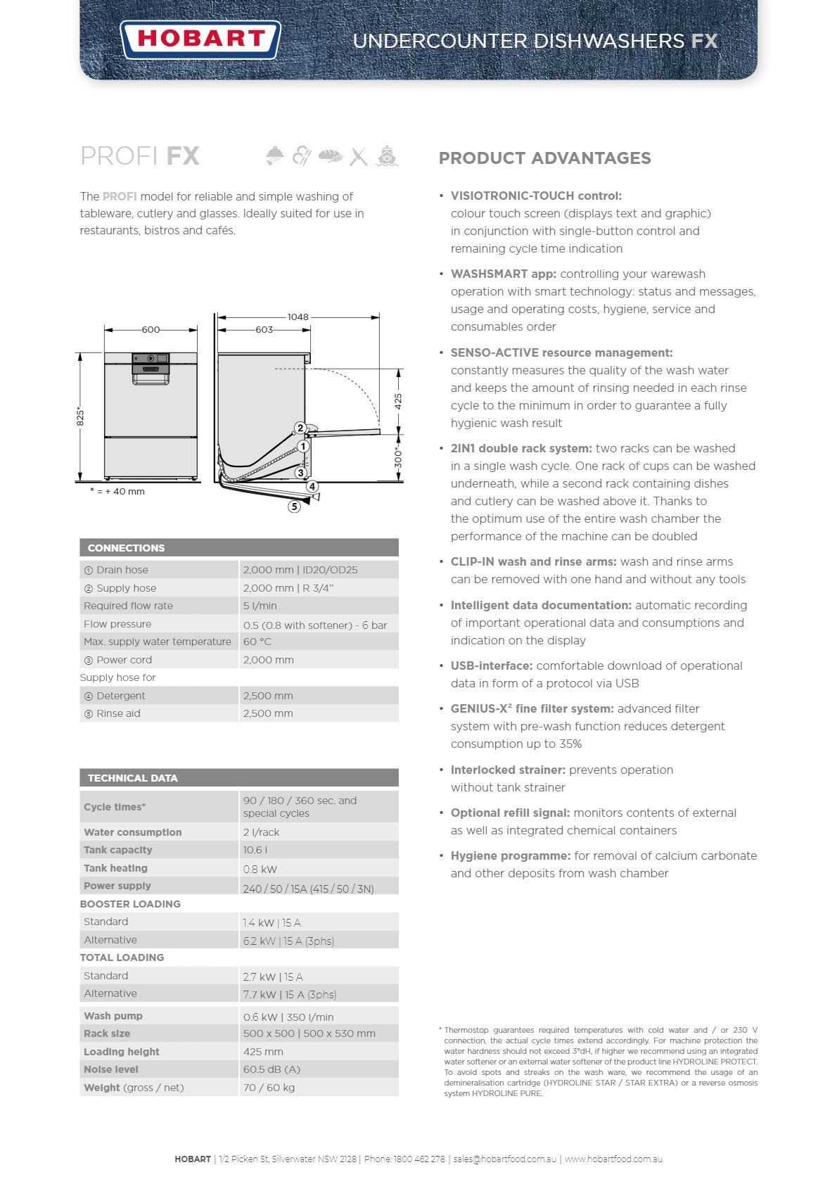 Hobart PROFI FX - Undercounter Dishwasher