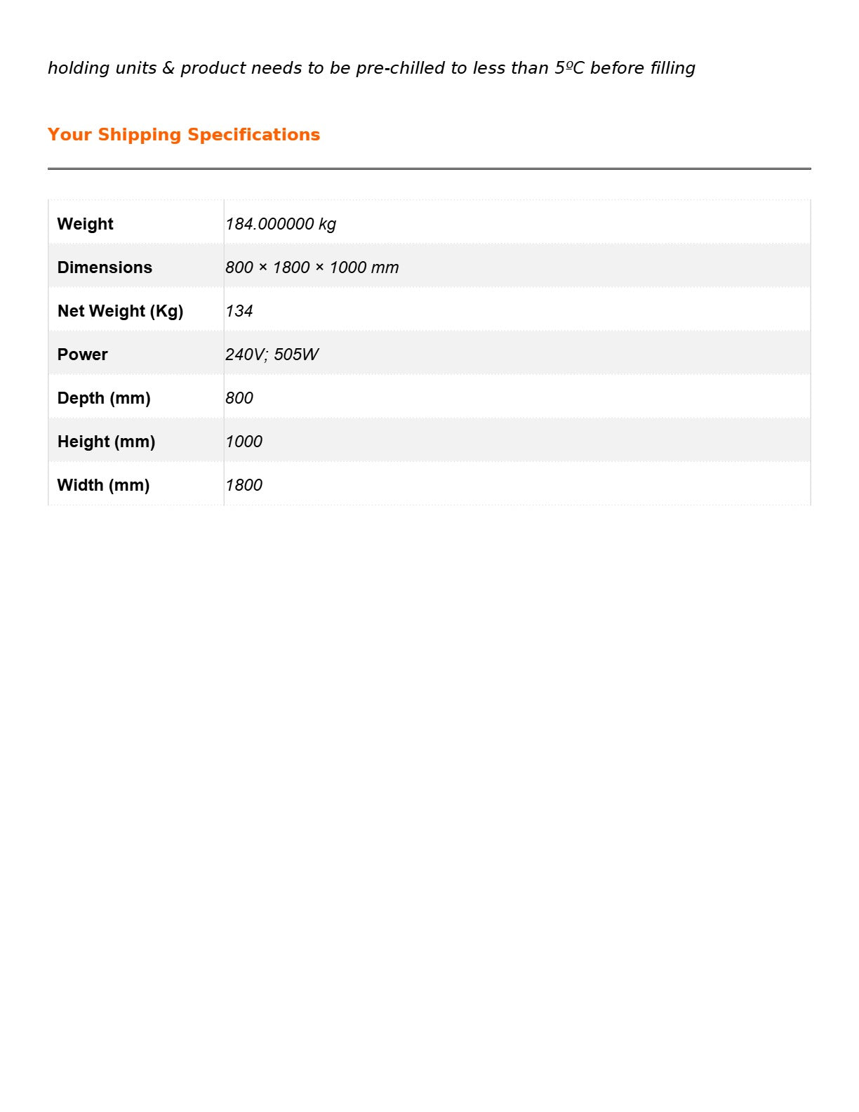 Thermaster PWB180 - Pizza Prep Bench