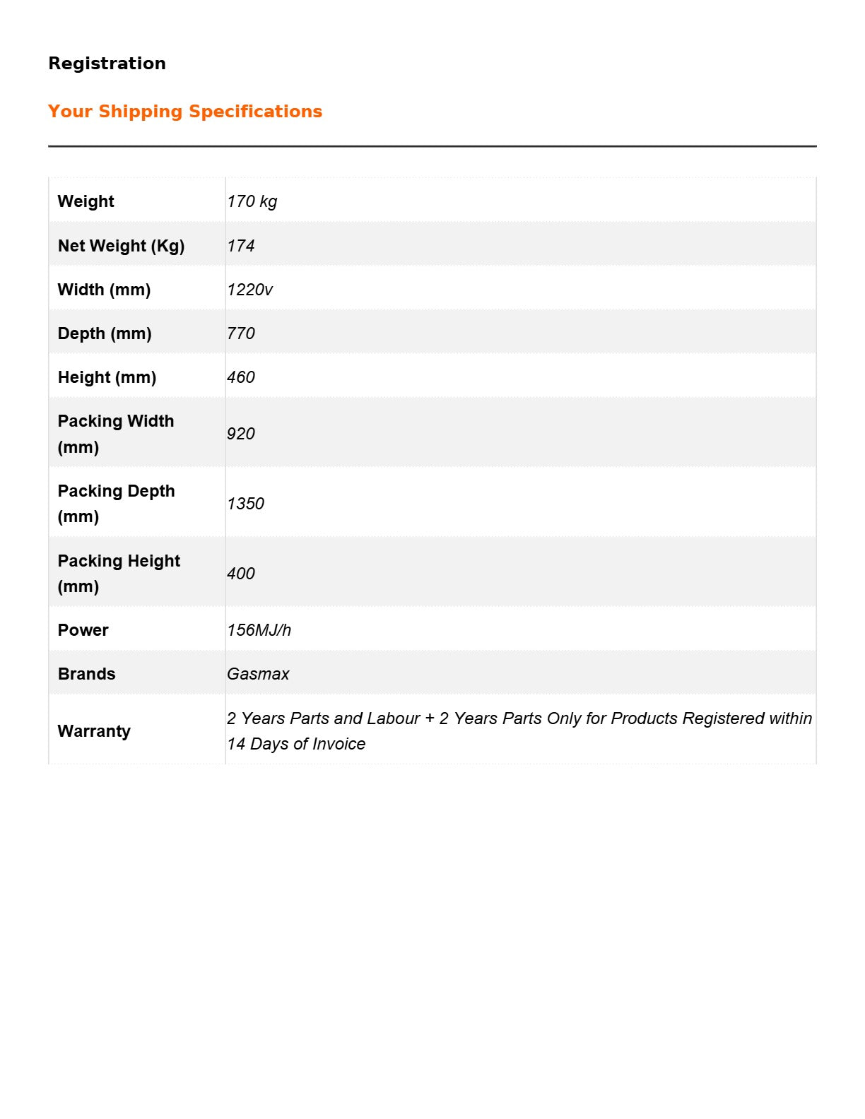 Gasmax QR-48ELPG - Char Grill