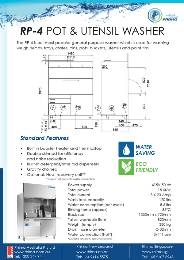 Rhima RP4 - Pot and Utensil Washer