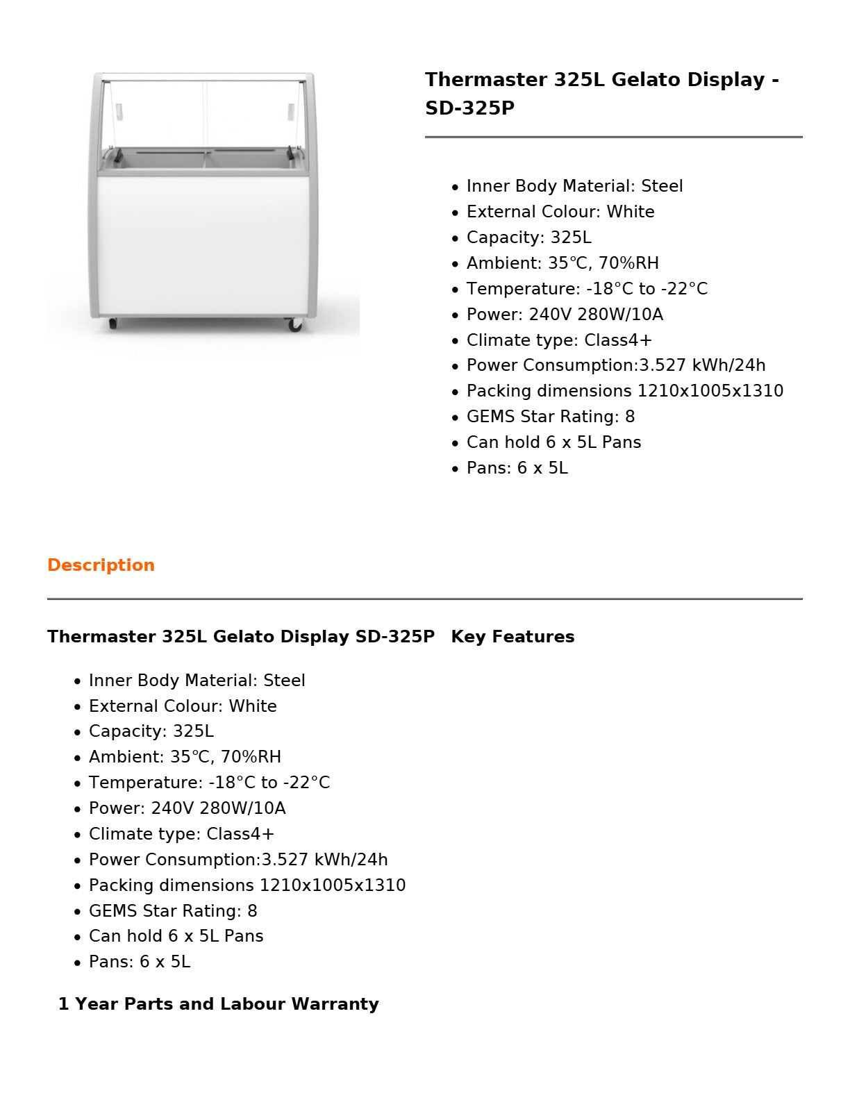 Thermaster SD-325P - Gelato Display