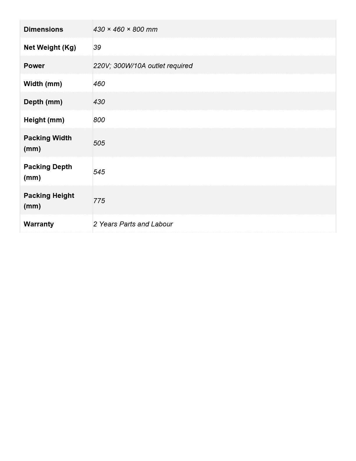 Blizzard SN-31A - Underbench Ice Maker