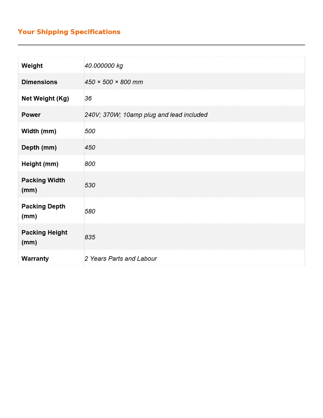 Blizzard SN-80P - Underbench Ice Maker