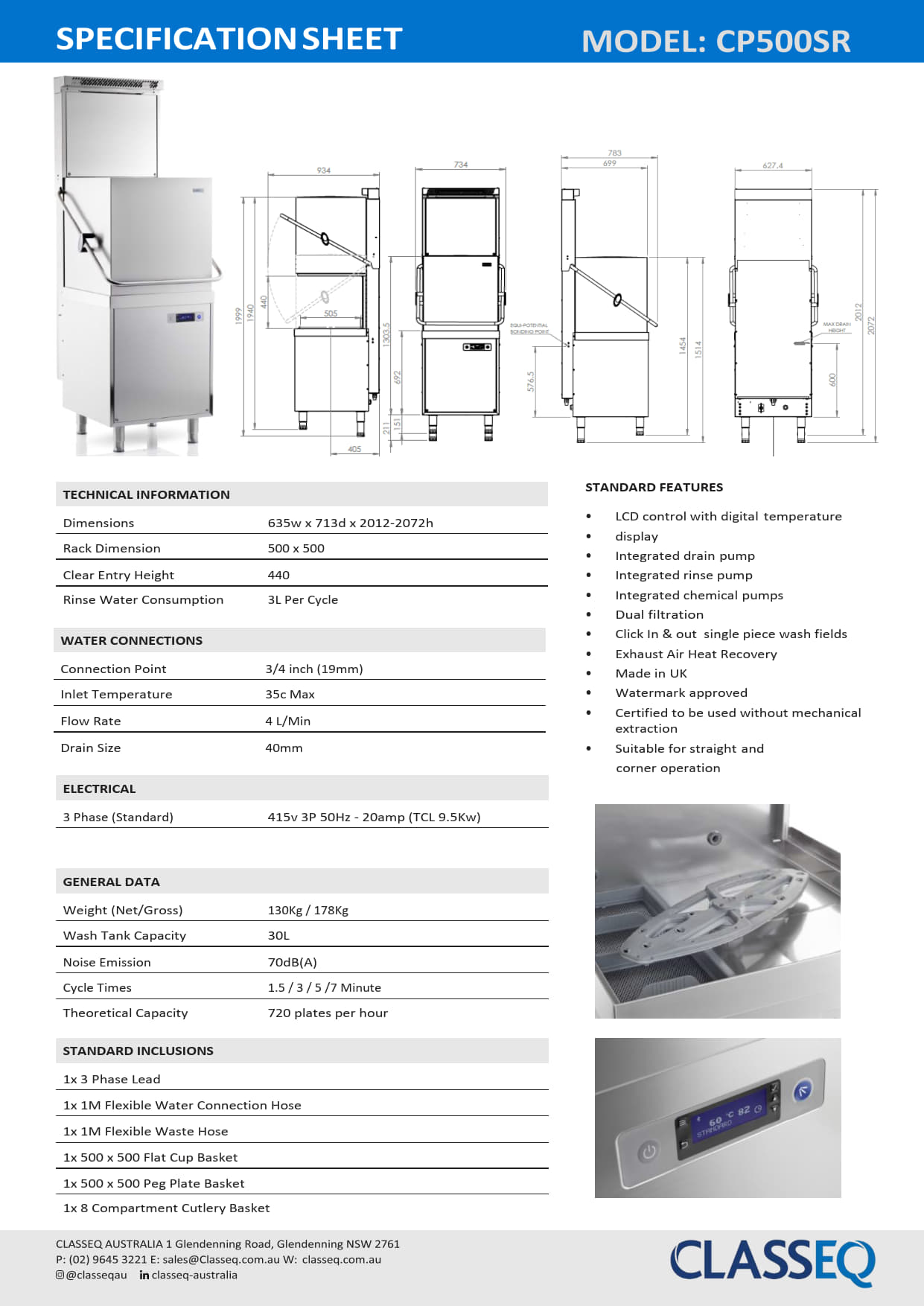 Classeq CP500SR - Pass Through Warewasher