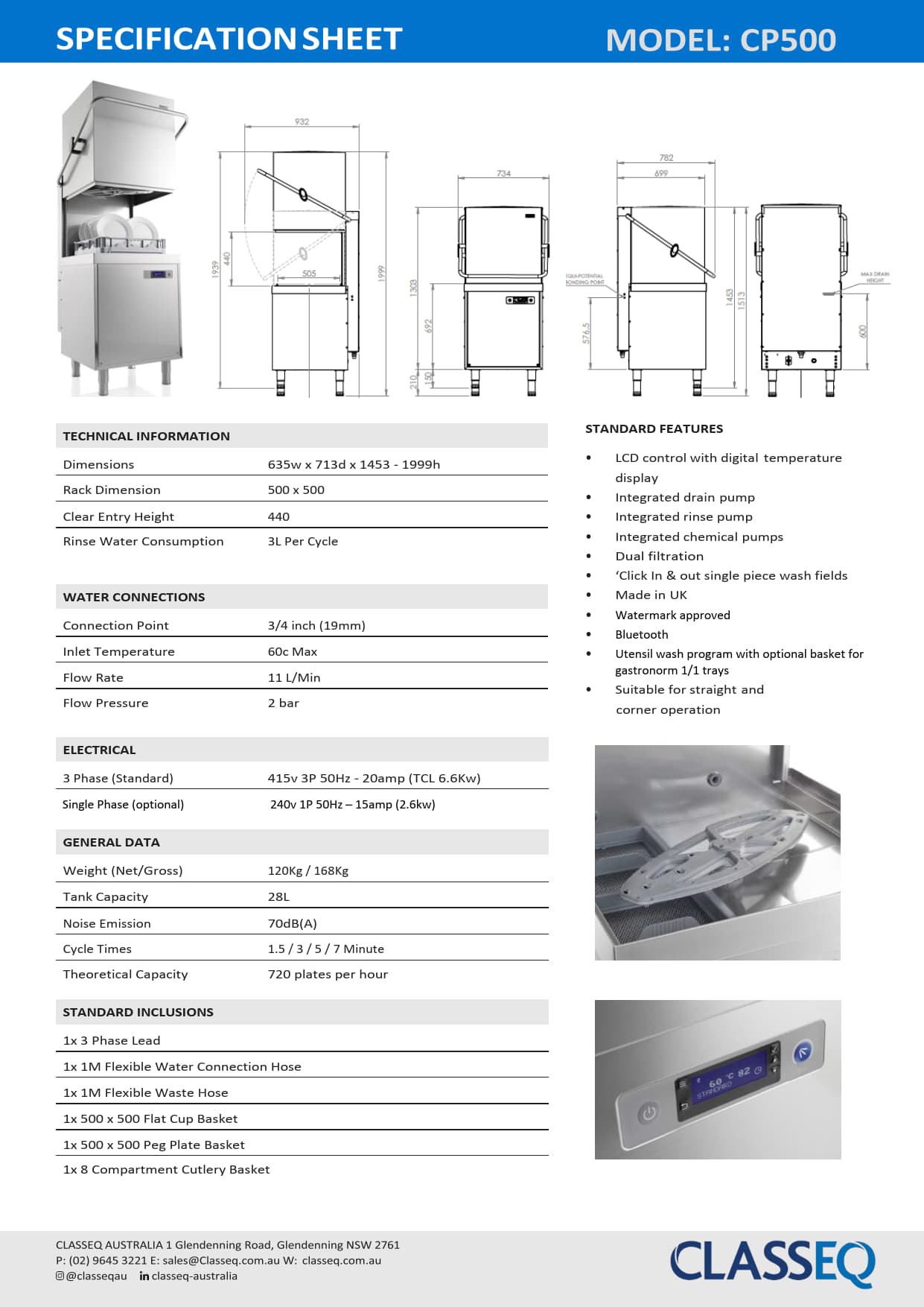 Classeq CP500 - Pass Through Warewasher