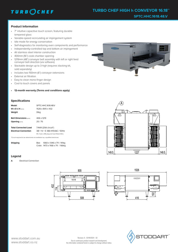 TurboChef SPTC.HHC.1618.48.V - Ventless Conveyor Oven