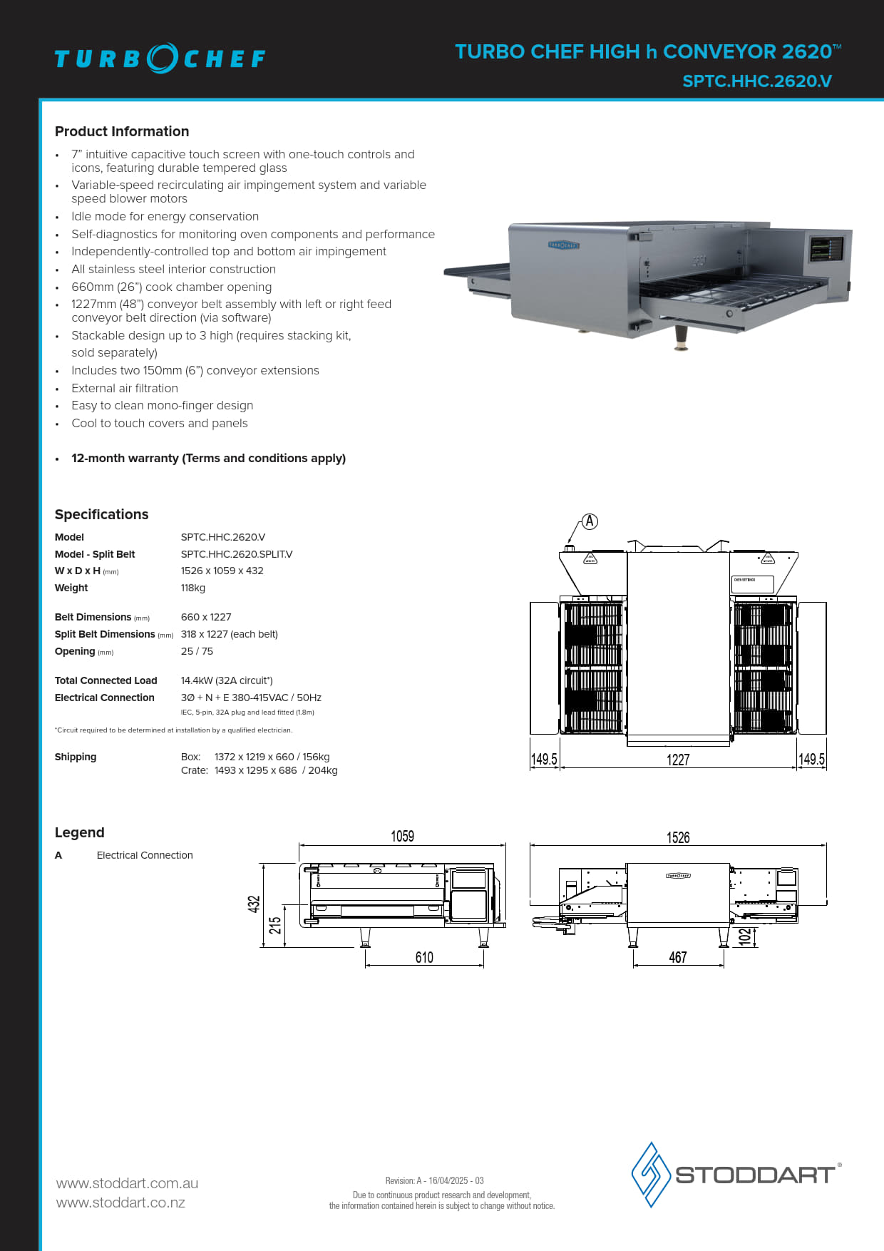 TurboChef SPTC.HHC.2620.SPLIT.V - Ventless Conveyor Oven
