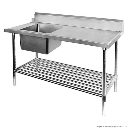 Modular Systems SSBD7-1800L/A - Left Inlet Single Sink Dishwasher Bench