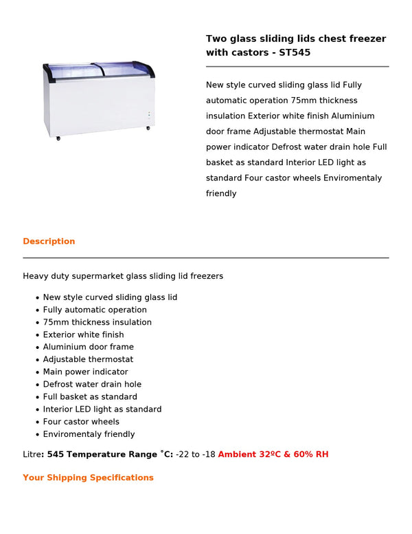 Thermaster ST545 - Chest Freezer
