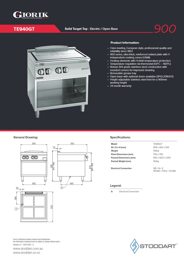 Giorik TE940GT - Target Top on Open Base