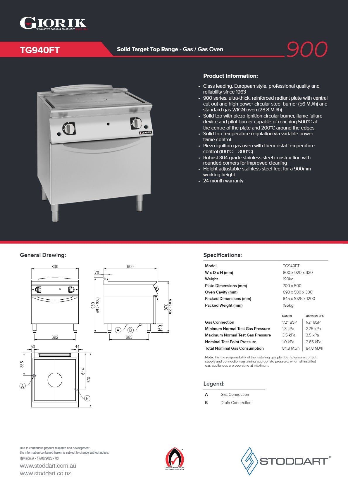 Giorik TG940FT - Target Top Range Oven