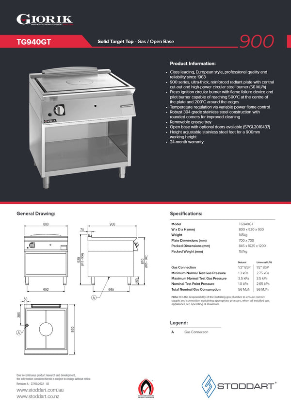 Giorik TG940GT - Target Top on Open Base