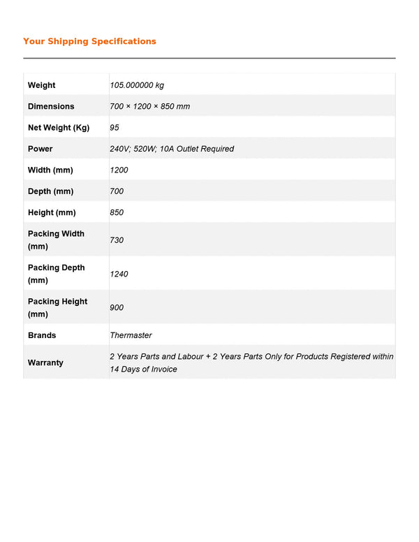 Thermaster TL1200BT - Work Bench Freezer